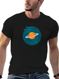 Saturn Graphic Black T-Shirt - Modern Style