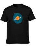 Saturn Graphic Black T-Shirt - Modern Style