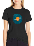 Saturn Graphic Black T-Shirt - Modern Style