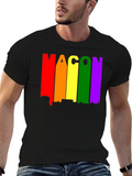 Rainbow Macon Skyline Black T-Shirt