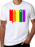 Rainbow Macon Skyline Black T-Shirt