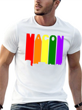 Rainbow Macon Skyline Black T-Shirt