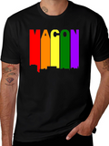 Rainbow Macon Skyline Black T-Shirt