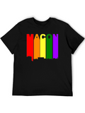 Rainbow Macon Skyline Black T-Shirt
