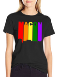 Rainbow Macon Skyline Black T-Shirt