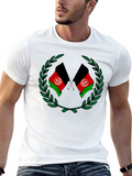 Graphic Tee with Afghanistan Flag Design