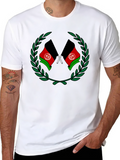 Graphic Tee with Afghanistan Flag Design