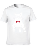 Cool Cat Pianist Graphic Tee - Black
