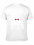 Cool Cat Pianist Graphic Tee - Black