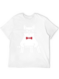 Cool Cat Pianist Graphic Tee - Black