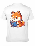 Cute Shiba Inu Reading Book T-Shirt