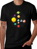 Solar System Planet Graphic Black T-Shirt