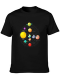 Solar System Planet Graphic Black T-Shirt