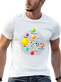 Solar System Planet Graphic Black T-Shirt
