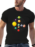 Solar System Planet Graphic Black T-Shirt