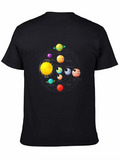 Solar System Planet Graphic Black T-Shirt