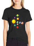Solar System Planet Graphic Black T-Shirt