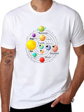 Solar System Planet Graphic Black T-Shirt