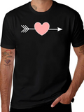 Heart Arrow Graphic T-Shirt - Black Cotton Tee