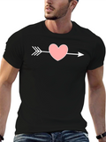 Heart Arrow Graphic T-Shirt - Black Cotton Tee