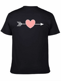 Heart Arrow Graphic T-Shirt - Black Cotton Tee