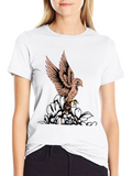 Black T-Shirt with Bird Graphic