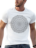 Black Mandala Graphic Tee - Mens Casual Style