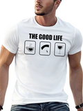 The Good Life T-Shirt: Coffee Skydiving Wine