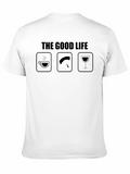 The Good Life T-Shirt: Coffee Skydiving Wine