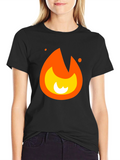 Cool Fire Graphic Black T-Shirt