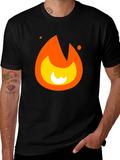 Cool Fire Graphic Black T-Shirt