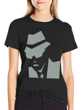 Black T-Shirt with Detective Graphic