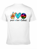 Peace Love Football Graphic T-Shirt