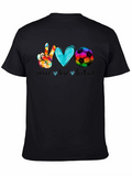 Peace Love Football Graphic T-Shirt