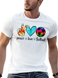 Peace Love Football Graphic T-Shirt