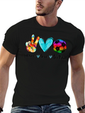 Peace Love Football Graphic T-Shirt