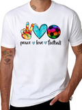 Peace Love Football Graphic T-Shirt
