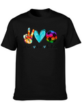 Peace Love Football Graphic T-Shirt