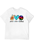 Peace Love Football Graphic T-Shirt
