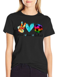 Peace Love Football Graphic T-Shirt