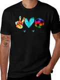 Peace Love Football Graphic T-Shirt