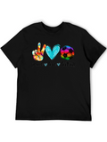 Peace Love Football Graphic T-Shirt