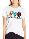 Peace Love Football Graphic T-Shirt