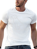 Minimalist Dog Outline Black T-Shirt