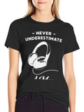 Never Underestimate T-Shirt with Headphone Graphic