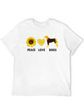 Peace Love Dogs Sunflower T-Shirt