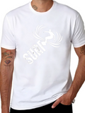 Surf Graphic Black Tee for Men