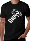 Surf Graphic Black Tee for Men