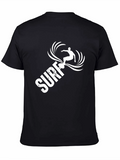 Surf Graphic Black Tee for Men