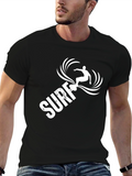 Surf Graphic Black Tee for Men